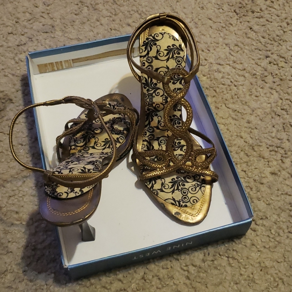 Gold Nine West heels